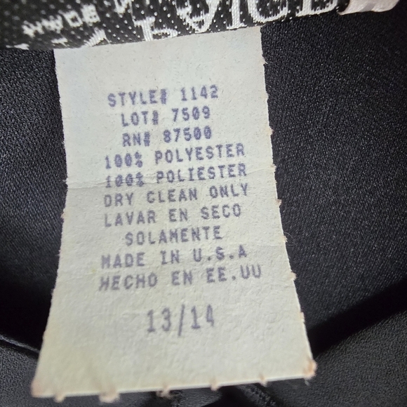 ALYN PAIGE Y2K 90's Ruffle Spaghetti Strap‎ Dress Black Women 13/14 Dark Romance - Picture 14 of 14